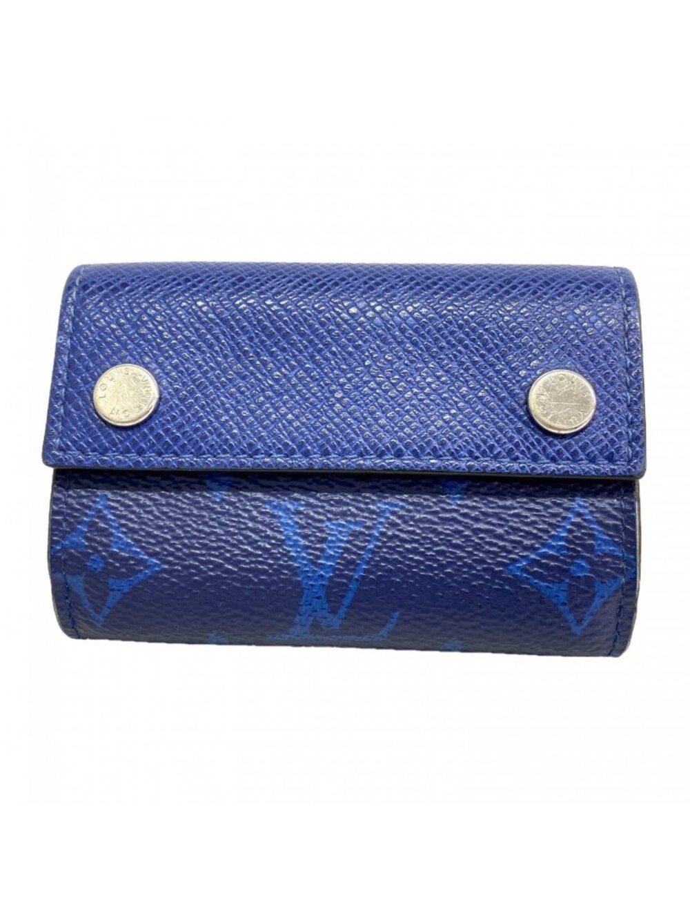 Louis Vuitton Trifold Wallet Taigarama Discovery Compact Blue